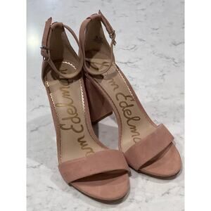 NWOT Sam Edelman Women’s Yaro Suede Leather Blocked‎ Heel Sandal Size 10W Pink